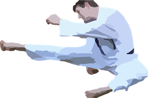 Artistic rendition of karate martial artist